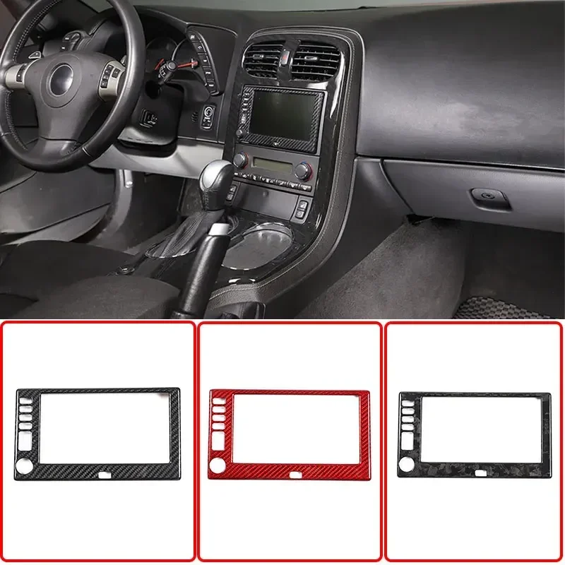 

1Pcs Real carbon fiber For Chevrolet Corvette C6 2005-2013 car styling navigation screen decorative frame sticker accessories