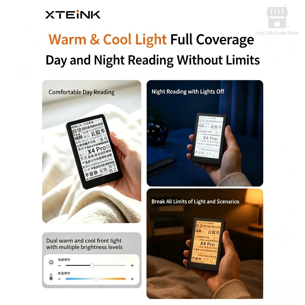 NEW XTEINK X4 Pro E-Ink Reader 4.3 Inch Touch Front Light Portable Eye Protection E-Paper Pocket Mini Ebook Reader Pre-sell