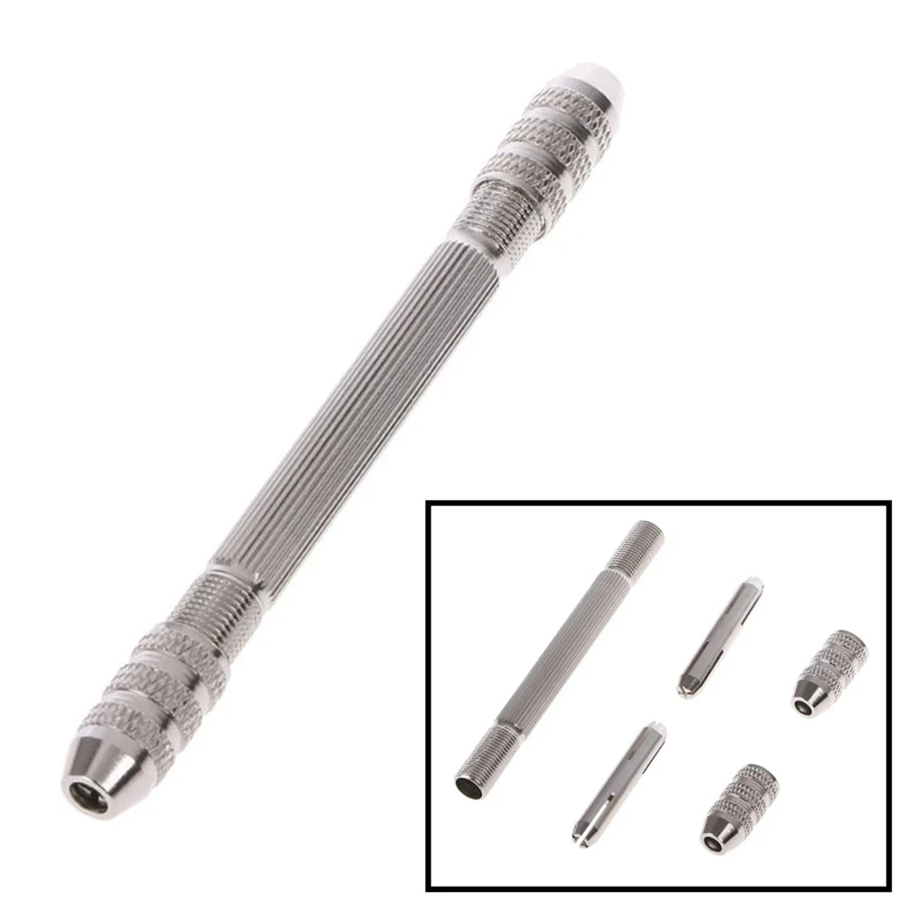 For Miniature Rotary Drill Bits Hand Tools 105mm Chrome Plating Double Head Hand Drill Jewelry Tools Reticulate