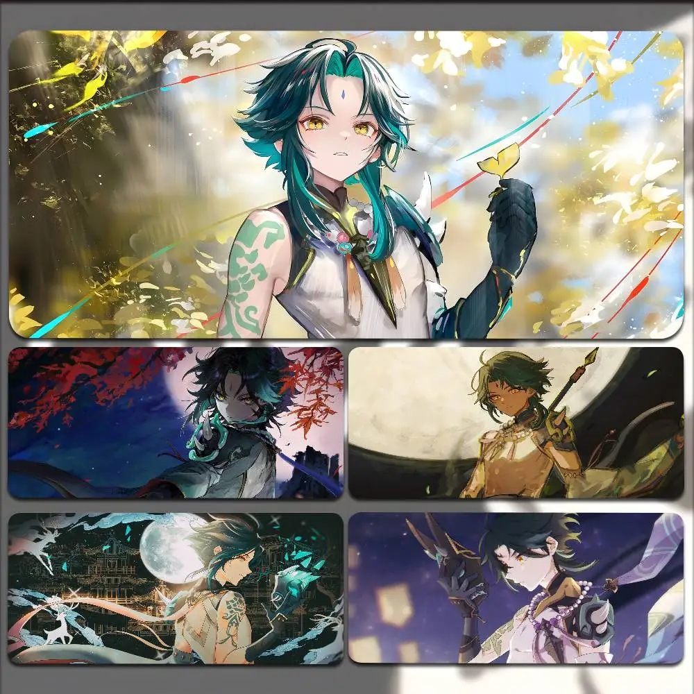 

1pc Game Genshin Xiao Mousepad Non-slip Suitable For Office Computers Laptops E-sports Game Desk Mats XXL Keyboard