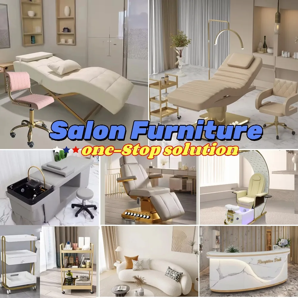 سرير الوجه الكهربائي الاحترافي الفاخر من الفولاذ المقاوم للصدأ باللون الذهبي 3 محركات سبا صالون سرير طاولة تدليك التجميل سرير التجميل #6