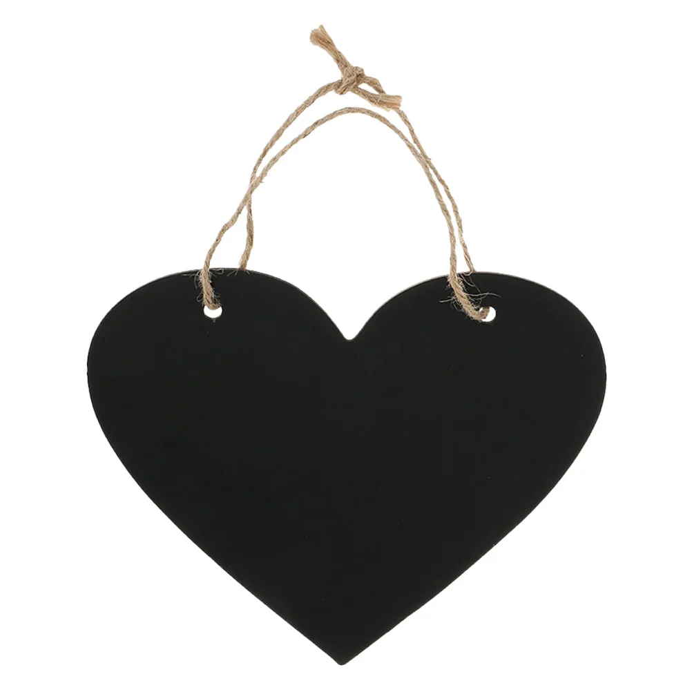 2Pcs Heart Shape Blackboard Message Board Double Sided Hanging Home Wall Decor Sign for Notes and Photo Props