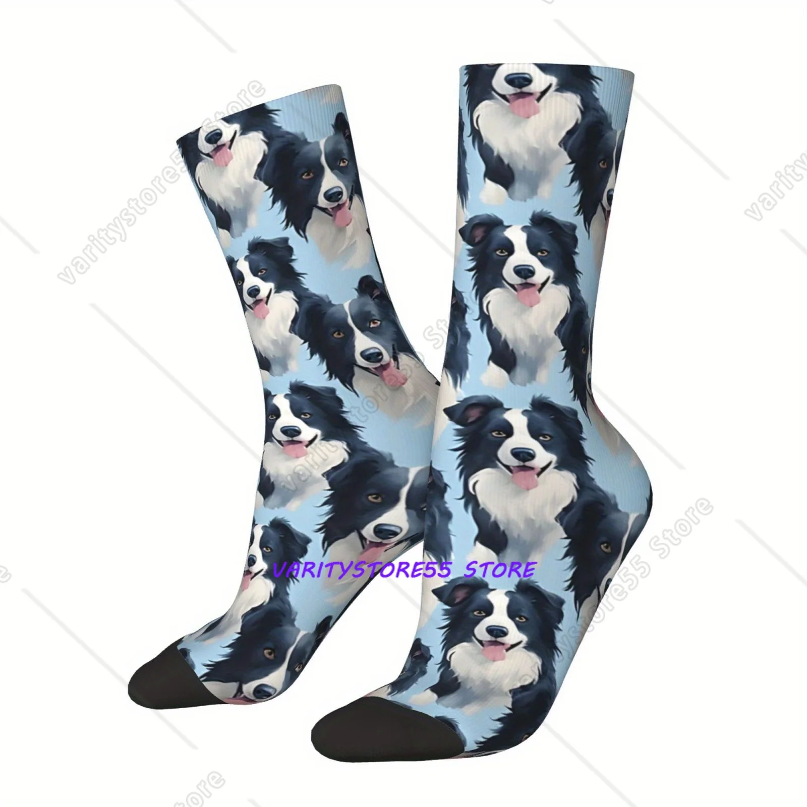 Funny  Compression Seamless Cute Dog Sock for Men Hip Hop Harajuku Happy Seamless Pattern Printed Boys Funny Sock Casual Gift