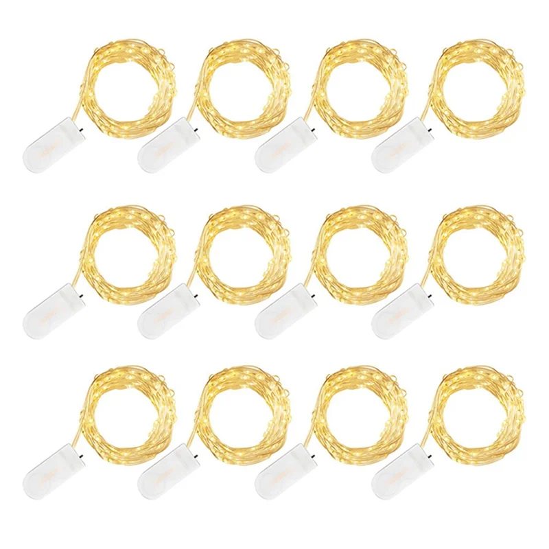 ABNL Stringa di luci a bottone a LED Stringa di luci in filo di rame Filo d'argento Fata Ghirlanda bianca calda Stringhe di luci per matrimoni di Natale per la casa