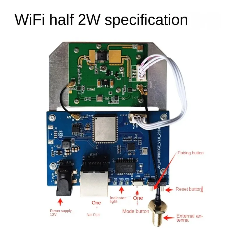 WiFi  HaLow 2W amplifier + picture transmission module Star network long-distance transmission 802.11AH low frequency module