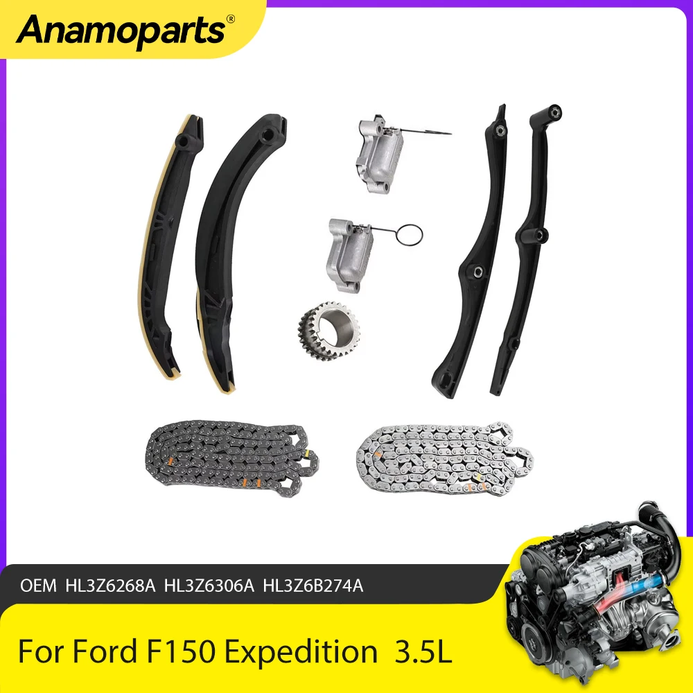 Engine Parts Timing Chain Kit Set Fit 3.5 L DOHC For Ford F150 Expedition Lincoln Navigator 3.5L 2017-2021 HL3Z6268A HL3Z6306A