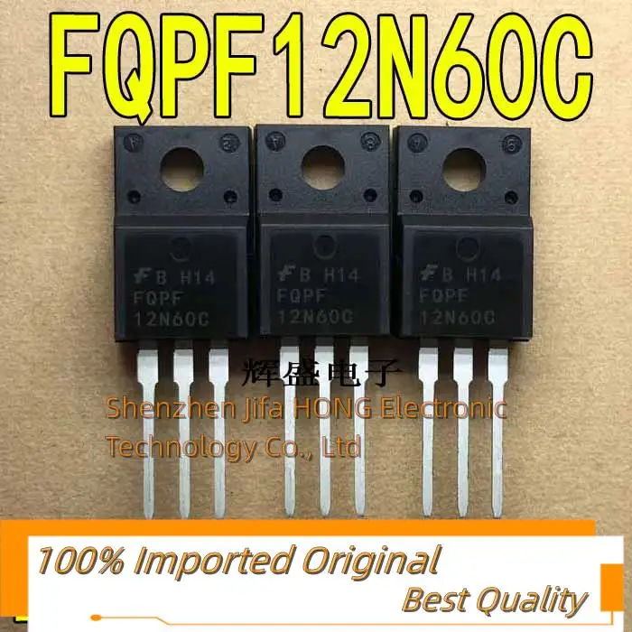 10PCS/Lot FQPF12N60C FQPF12N60 12N60 TO-220F 600V 12A   MOSFET Best Quality