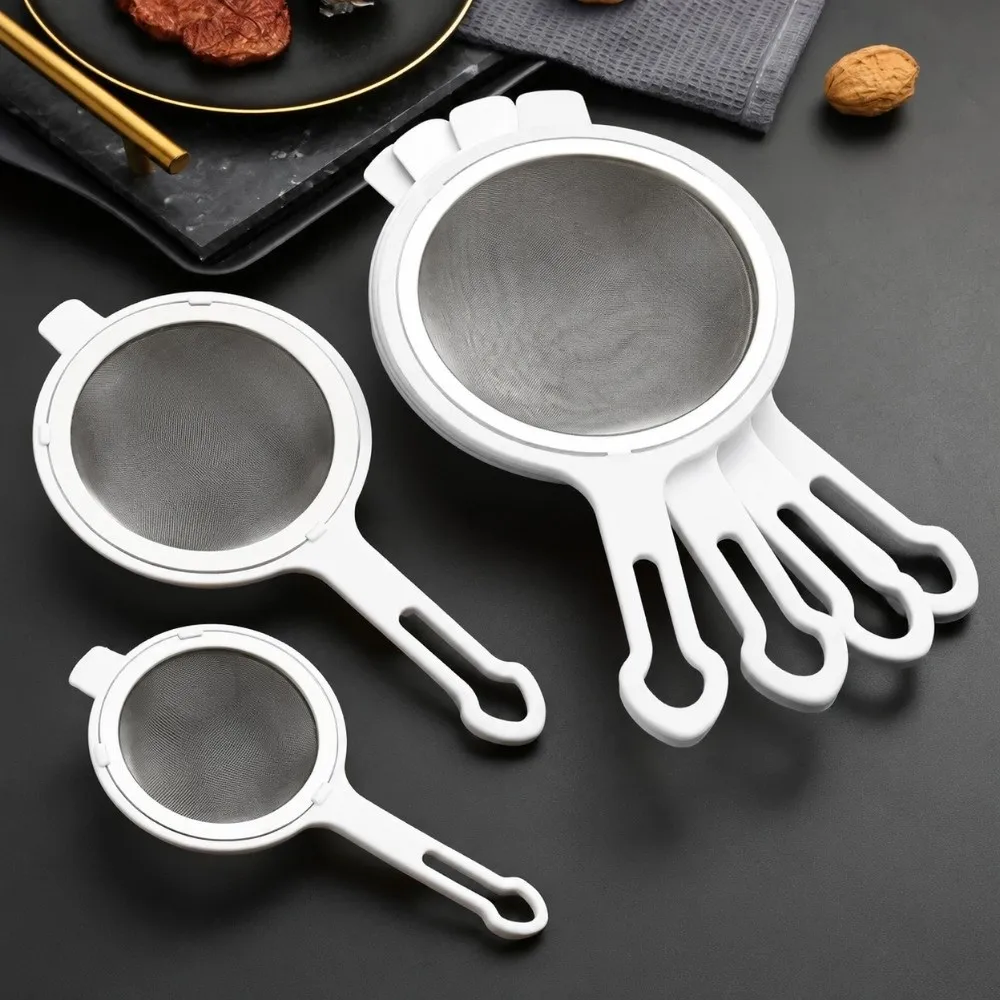 304 Stainless Steel Mesh Fine Mesh Strainer Ultra‑Fine Mesh Handheld Style Kitchen Sieve Plastic Handle Multi Size Option