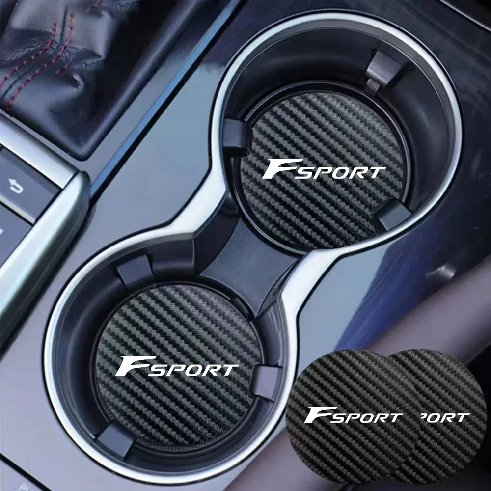 2Pcs Car Water Coaster Anti-slip Pad 7CM For Lexus GS F Sport 350 Ct200h Uvx 250h Nx 300h Rx Auto Interior Accessories