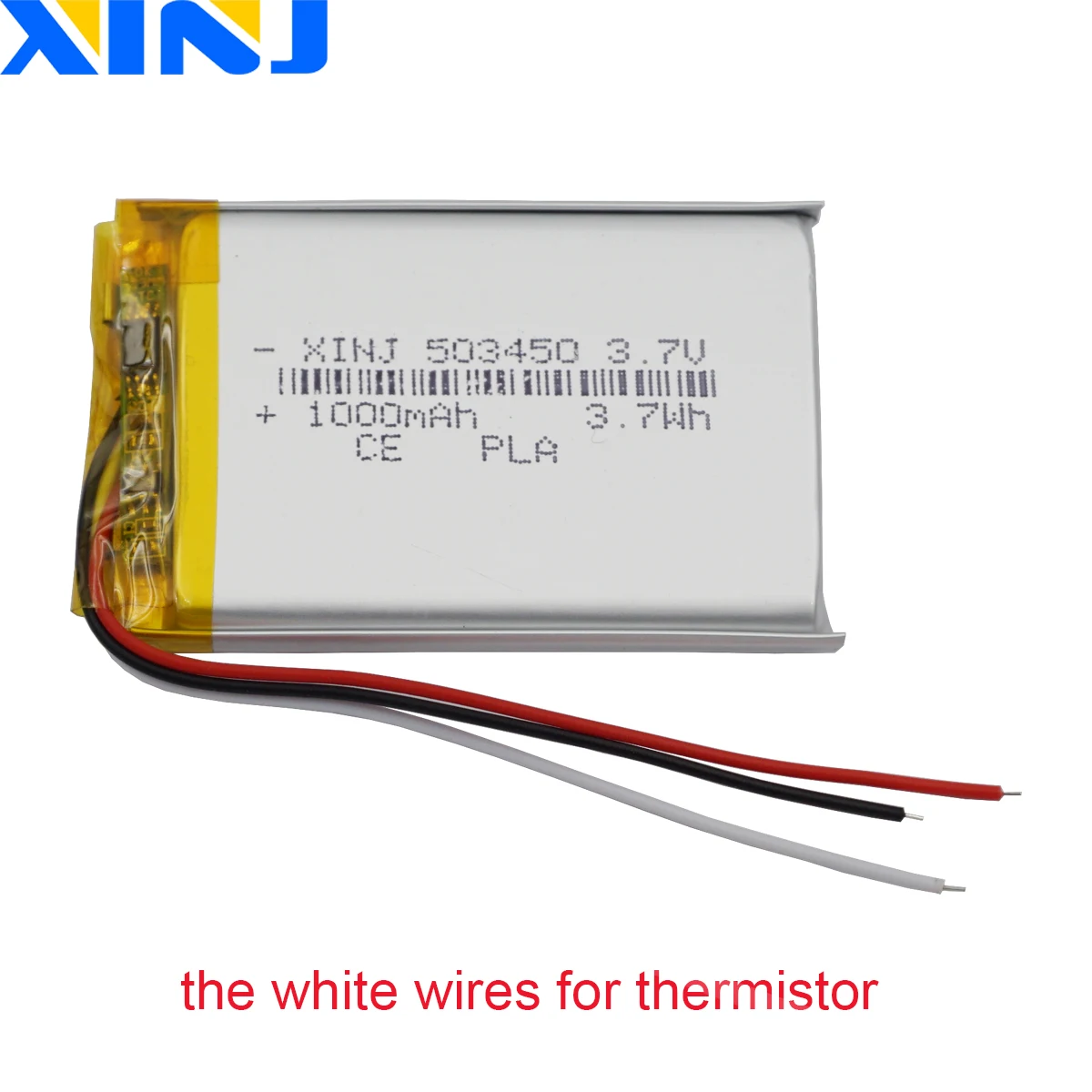 3.7V 1000mAh 3.7Wh Termistor 3-przewodowy akumulator litowo-polimerowy Li 503450   Głośnik Bluetooth do odtwarzacza muzycznego