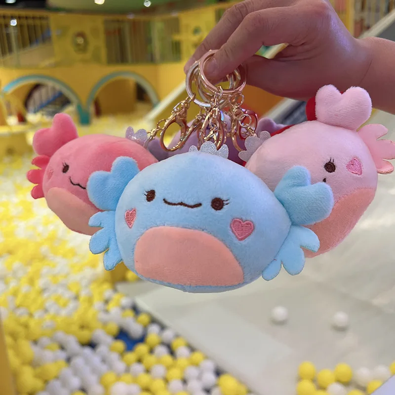 

12 см плюшевый брелок с крабом любви, большие плоскогубцы, украшения для рюкзака, милый брелок в виде краба, мини-плюшевый кавайный животный, праздничный рождественский подарок