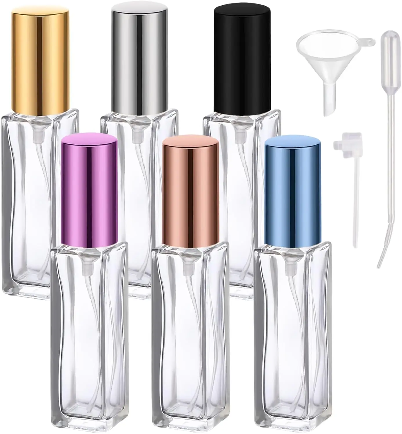 

6 Pcs 10ML Travel Refillable Perfume Atomizer for Cologne, Fragrance & Facial Spray