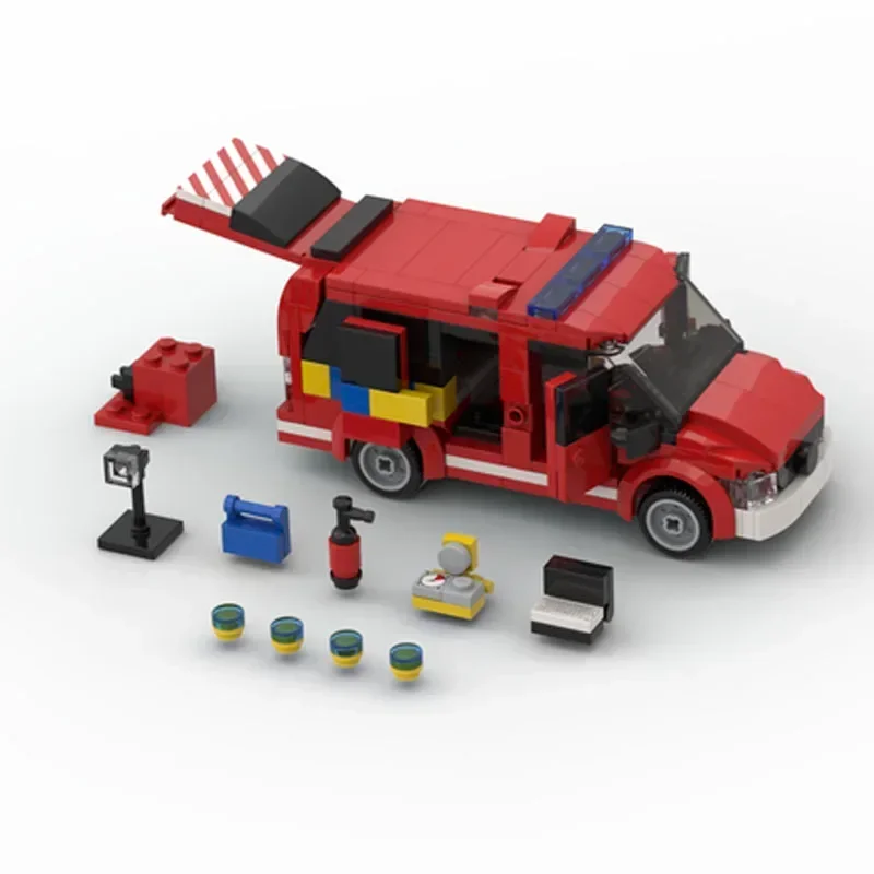 MOC chef des pompiers véhicule MOC-49846 voiture jouet nuits de construction modèle 266 pièces camion modèle Puzzle garçon jouets cadeau d'anniversaire cadeau de noël