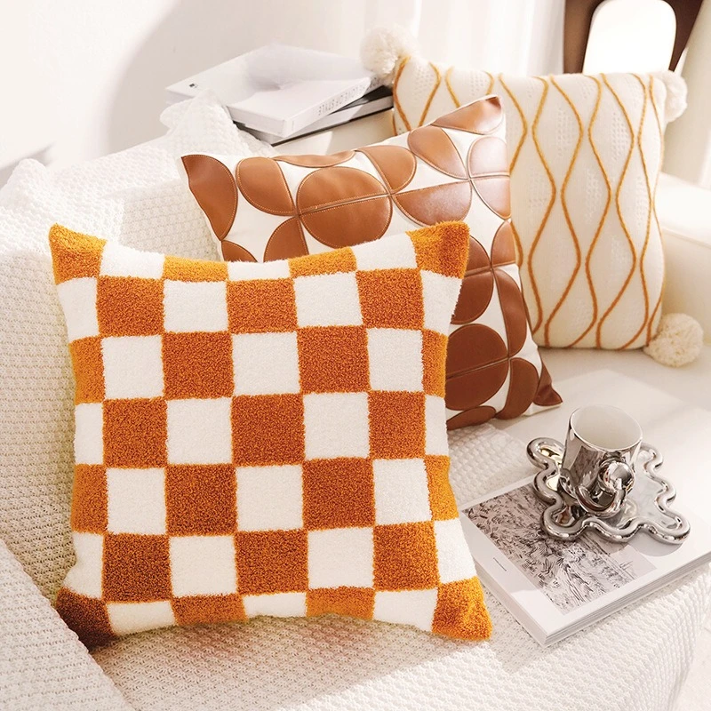 30x50/45X45CM Retro Orange Throw Pillow Cover Modern Simple Stamping Waist Cushion Cover Decor Home Decorative Pillowcase