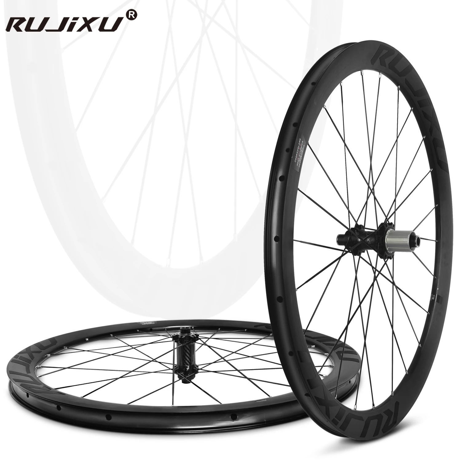 Gravel Rujixu Deep 45mm Mountainbike-Laufradsatz 700c /29-Zoll MTB-Räder Carbonfaser-Rohr Nabe Fahrrad-Scheibenbremse Aluminium-Laufrad – Detail 14