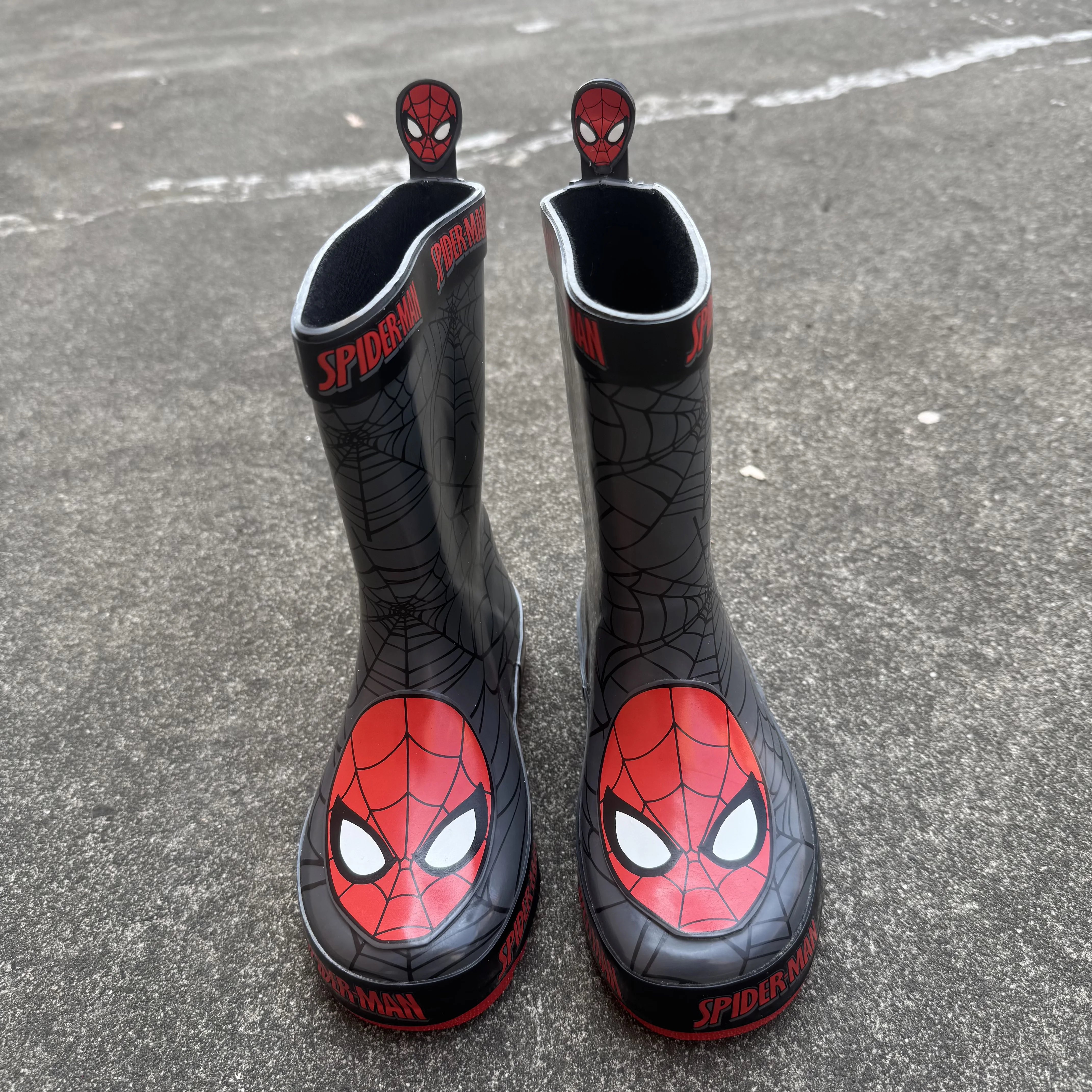 

Cute Disney cartoon kids Spider-Man Boots Student Rain Boots Fashion Shoes Non-Slip shoes