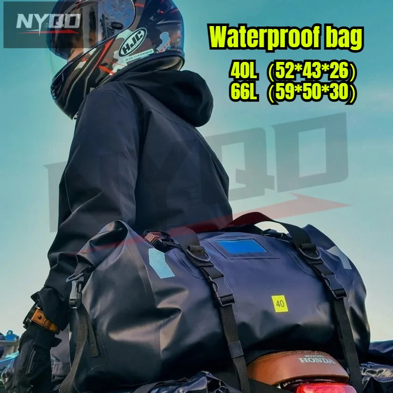 

2025 New Waterproof Bag Pvc Large Capacity Tail Bag Locomotive Universal Pack Foreign Trade Motorcycle Back Seat Bag Male Gift