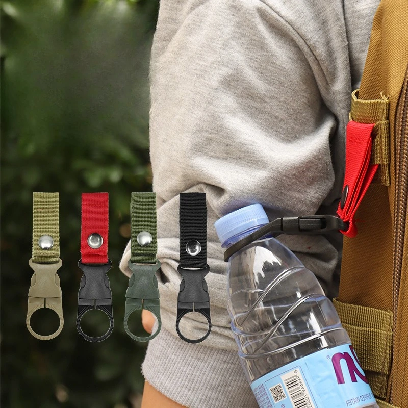 Tactical Molle Keychain Quick Release Buckle Nylon Webbing Key Holder Snap Button Belt Clip Backpack Accessories EDC Carabiner