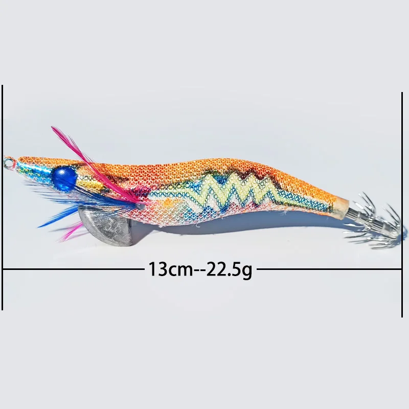 1pc 13cm/22.5g Luminous Shrimp Squid Jigs Sea Fishing Lure Set Artificial Cuttlefish Octopus Winter Fishing