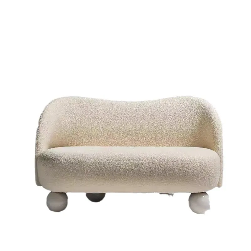 

Nordic light luxury lamb wool fabric sofa chair designer creative art wabi wind living room single double sofa