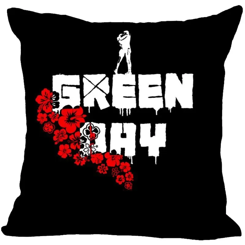 Green Day Pillow Case For Home Decorative Pillows Cover Invisible Zippered Throw PillowCases 45X45cm