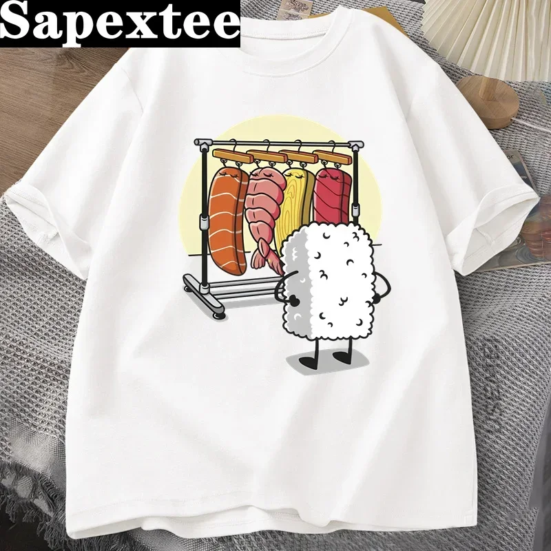 Sushi Kleiderschrank T Shirt Frauen Männer Lustige Hohe Qualität T-shirt Baumwolle Grafik T Shirts Lose kurzhülse Gedruckt T-shirt mann Tops