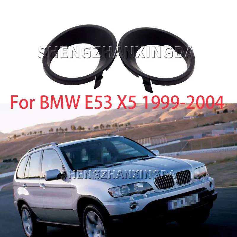 

1 пара левой и правой крышки переднего бампера, противотуманная фара, декоративная рамка 51118267303 51118267304 Подходит для Bmw E53 X5 1999-2003 гг., абажур противотуманной фары переднего бампера