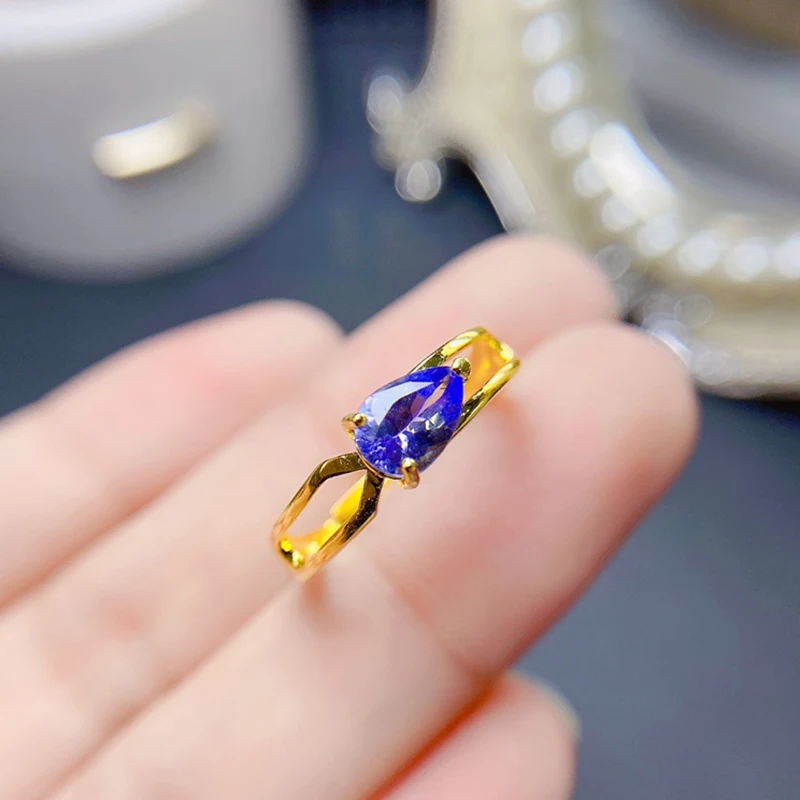 

Natural Tanzanite Rings for women silver 925 jewelry luxury gem stones 18k gold plated free shiping items