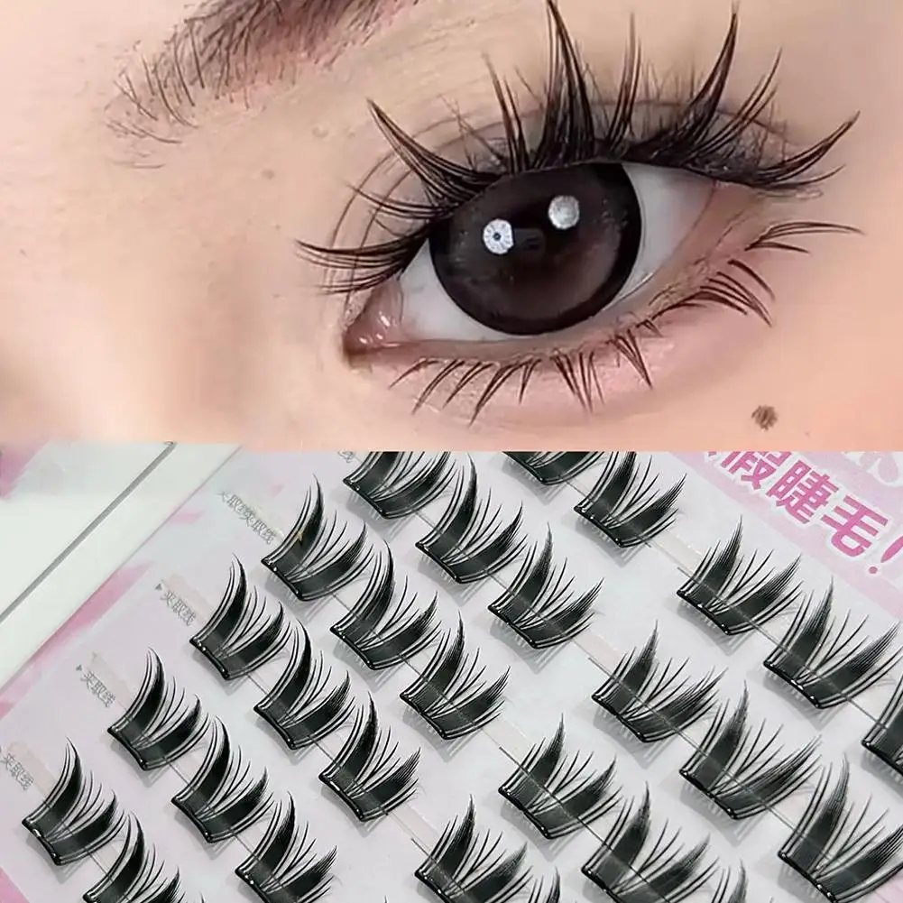 Sunflower Shaped Self-Adhesive Fake Eyelashes Thin Film Cat Paw Design Fake Eyelashes Easy Application No Glue Needed
