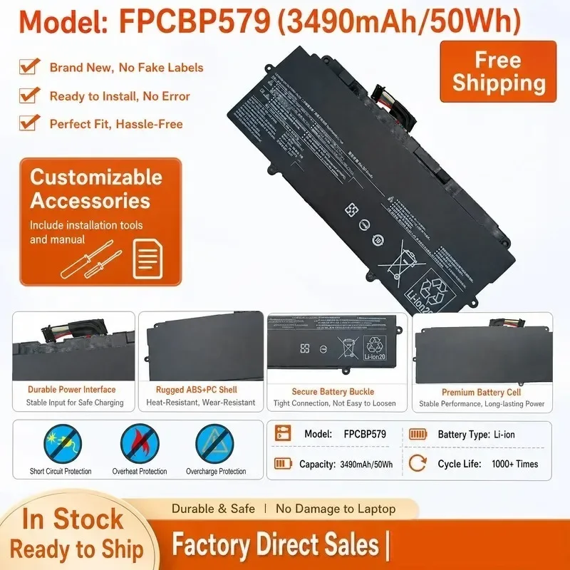 [NEW] 14.4V 50Wh for FPB0353S FPCBP579 Battery for Fujitsu U7411 U9311 UH‑X CP785912‑01