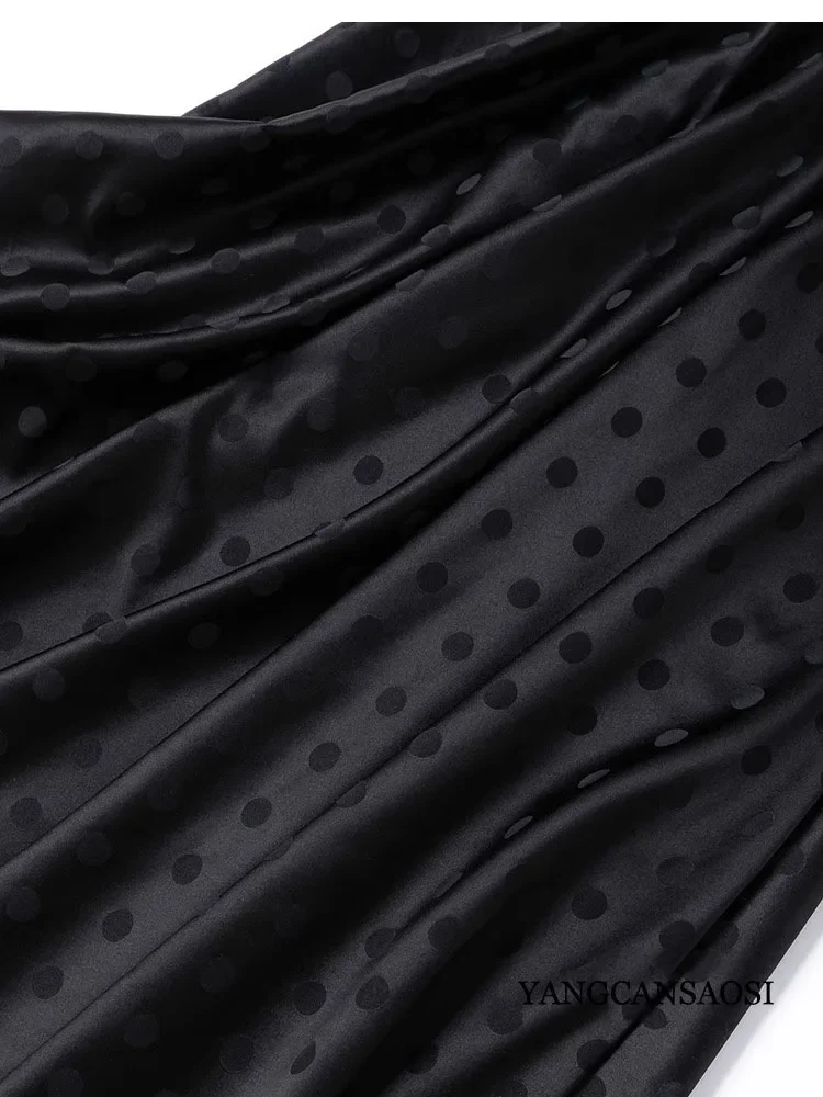 Women's Fashion Clothing 93% Natural Mulberry Silk Elastic Jacquard Satin Diagonal Cut Sagging Feeling 3.5m Large Swing Skirt