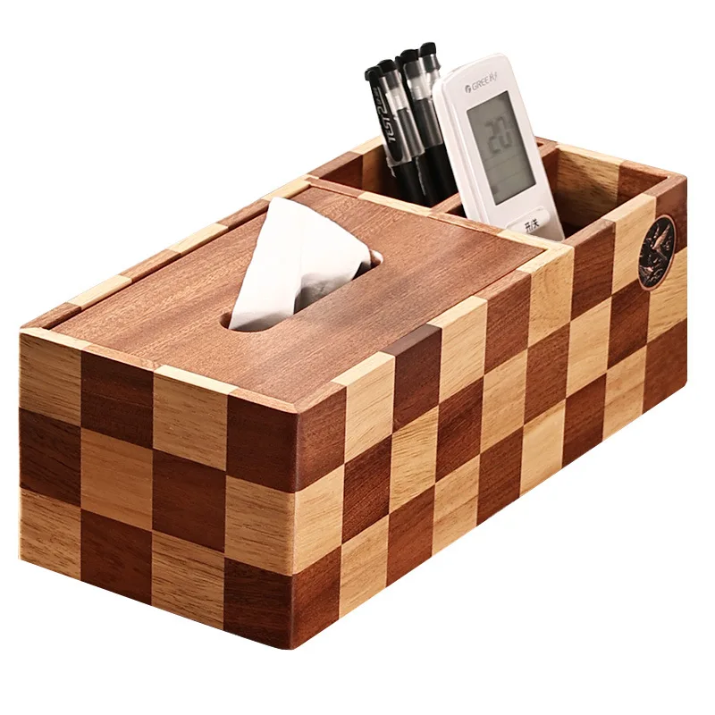 

Walnut Tissue Box Mobile Phone Remote Control Storage Box