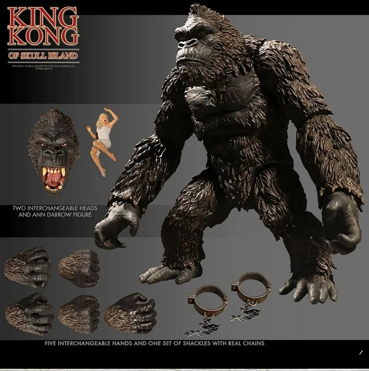 MEZCO Skull Island King Kong Gorilla Godzilla PVC Spiderman Action Figures Figure Collection Model Kids Gift Toys 28cm