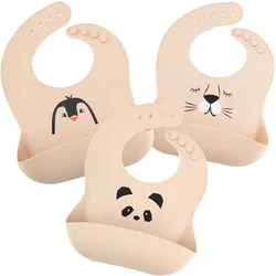 New Waterproof Silicone Baby Bibs For Baby Kid Soft Feeding Bib Baby Stuff Cute Cartoon Girl Boy Feeding Drool Bibs Burp Cloths
