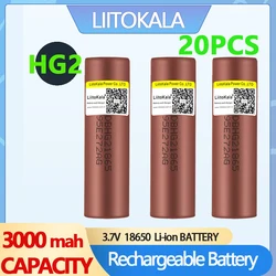 20PCS Liitokala New Original HG2 18650 3000mAh battery 18650HG2 3.6V discharge 20A dedicated For hg2 Power Rechargeable battery