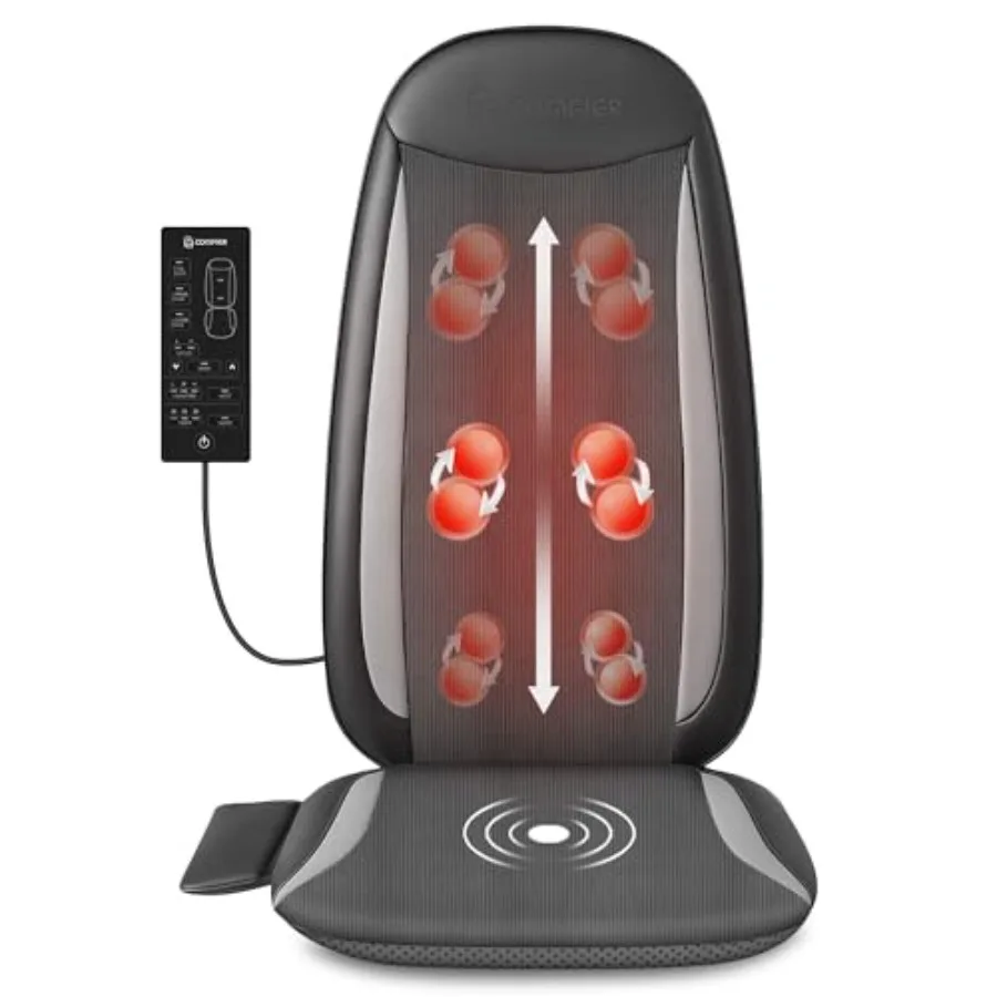 Shiatsu Back Massager with HeatMassage Chair Pad for Back Relief deep Heated seat Cushion Chair Massager for Neck Hip with Knea