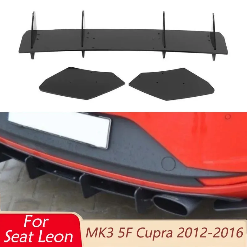 

Car Rear bumper For Seat Leon MK3 5F Cupra 2012-2016 Diffuser Lips Spoiler Splitter Guard Protector Cover Body Kit Accessories
