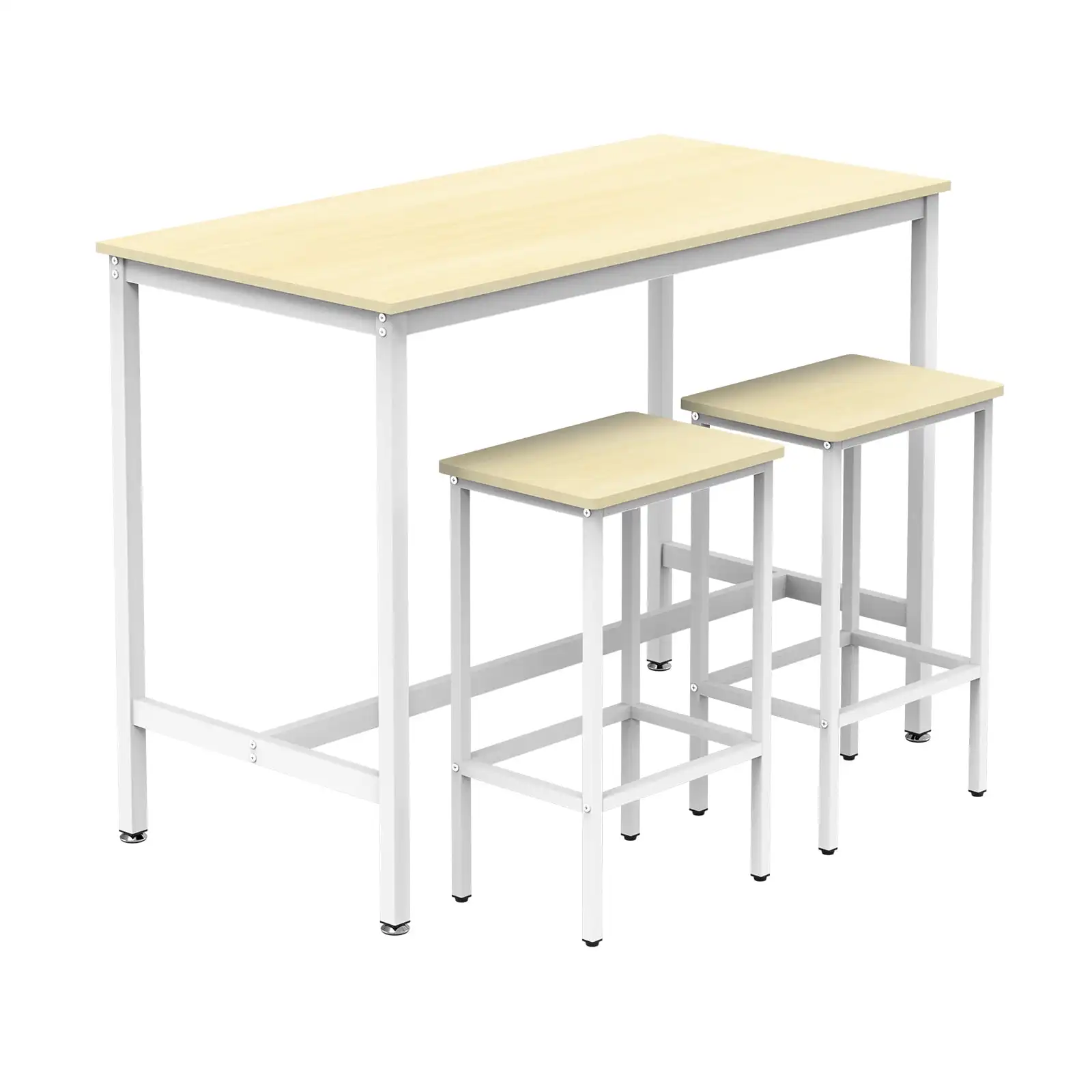 3-Piece Bar Tabela Set com 2 fezes, Counter Altura, Jantar, Pub, Branco