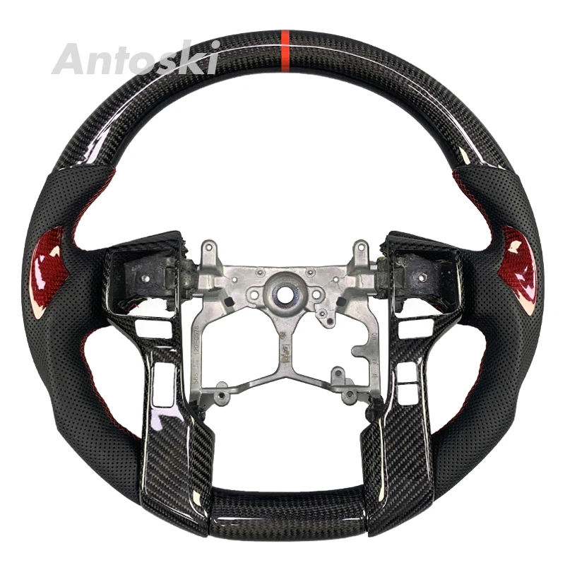 

Индивидуальный черный кожаный руль из углеродного волокна для Toyota tacoma 2011 2012 2013 2014 2015 2016, автомобильные аксессуары для интерьера