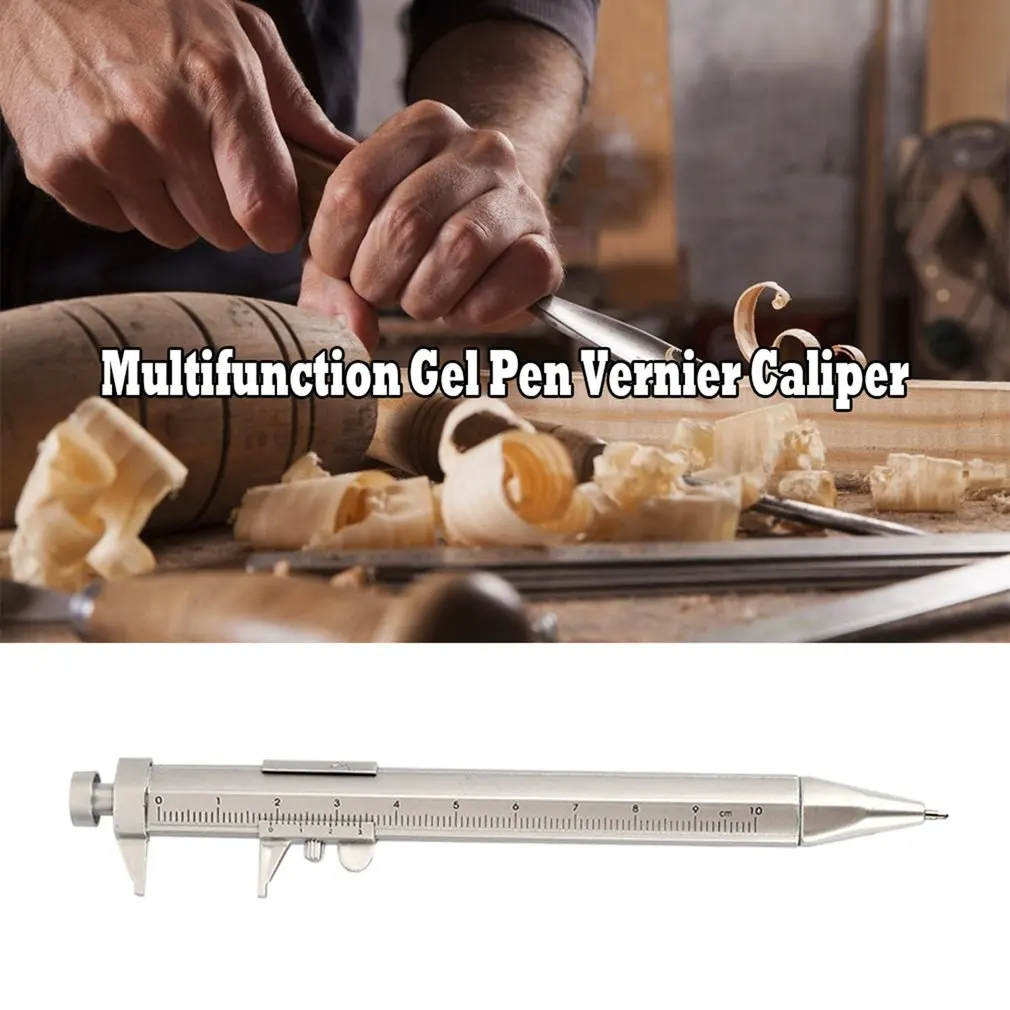 Multifunction Plastic Vernier Caliper Roller Ball Pen Ball-Point 0.5mm Stationery