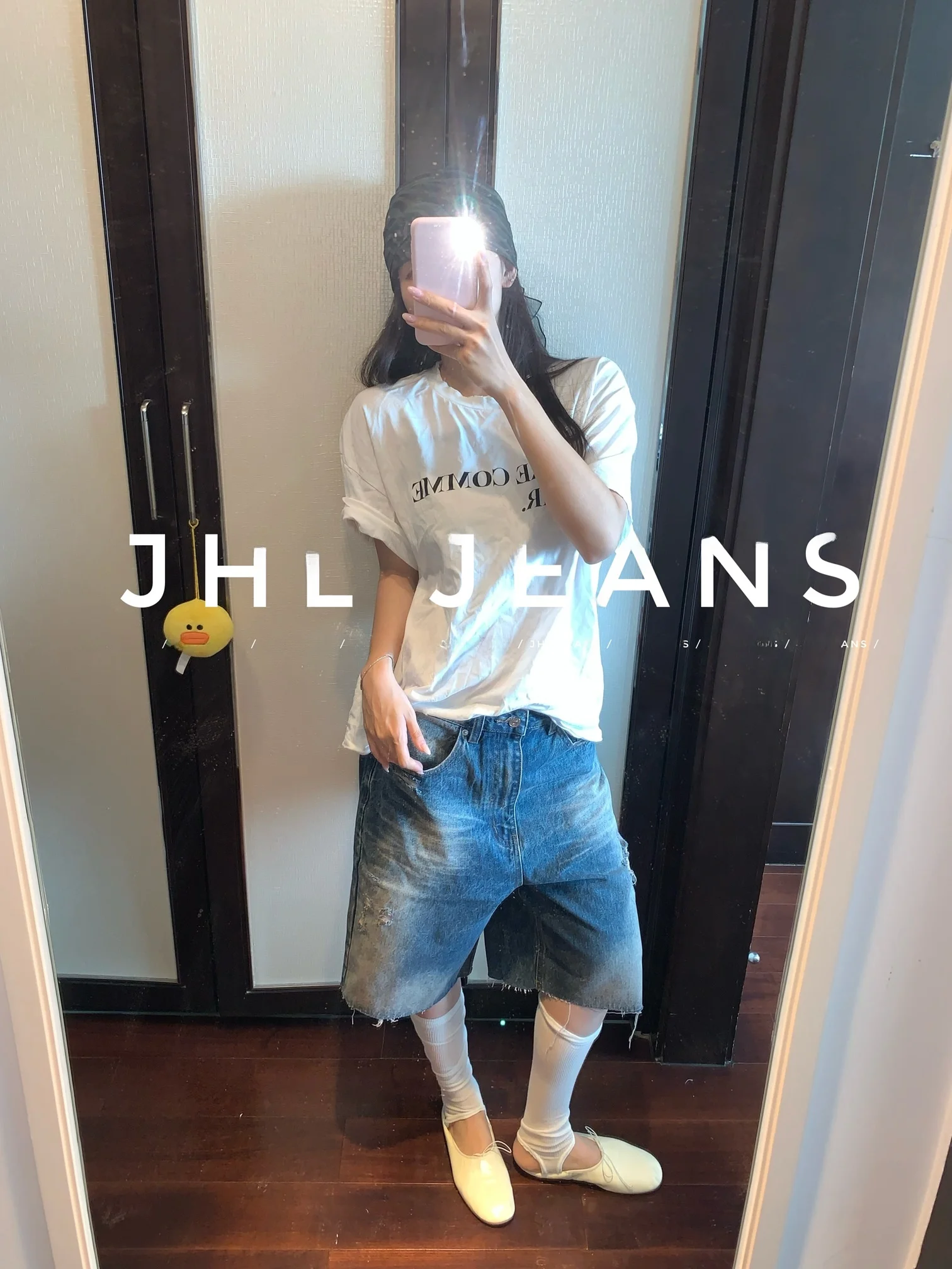 Shorts Jeans Rasgados JHL da Moda, Perna Reta, Calça Capri, Design de Verão, Unissex, Moderno, Confortável e Sem Apertar