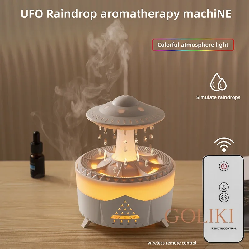 Rain Cloud Air Humidifier Remote Control Raindrop Mushroom Timing Colorful Night Light Oil Diffuser Home Bedroom Gifts 110/220V