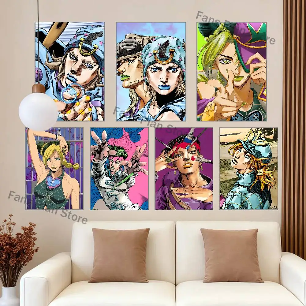 J-JoJos  A-Adventure B-Bizarre Club Bar Paper Vintage Poster Wall Art Painting Bedroom Study Stickers