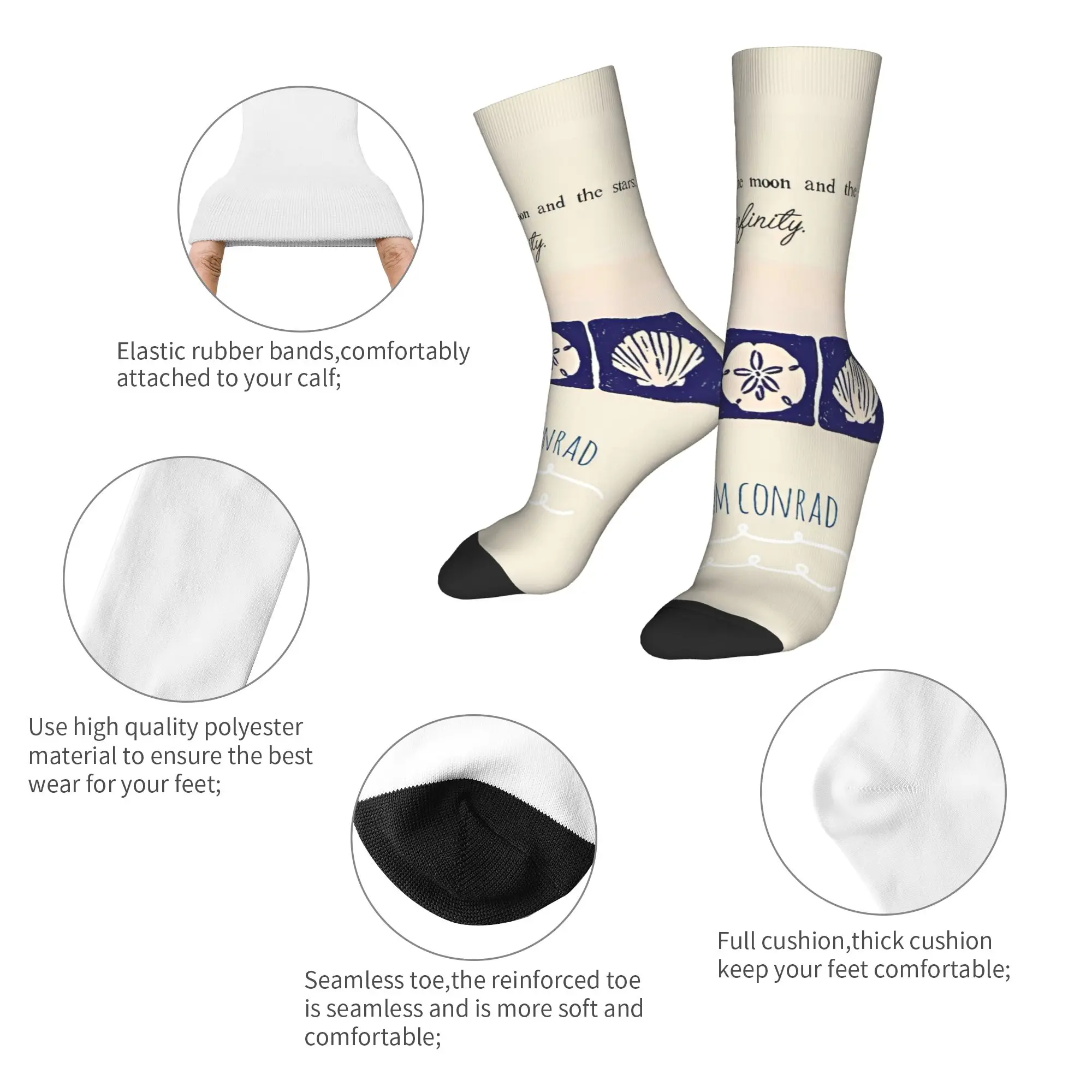 Cousins Beach Team Conrad الصيف تحولت جوارب جميلة نمط الشتاء المضادة للانزلاق الجوارب زوجين في الهواء الطلق جوارب ناعمة متوسطة