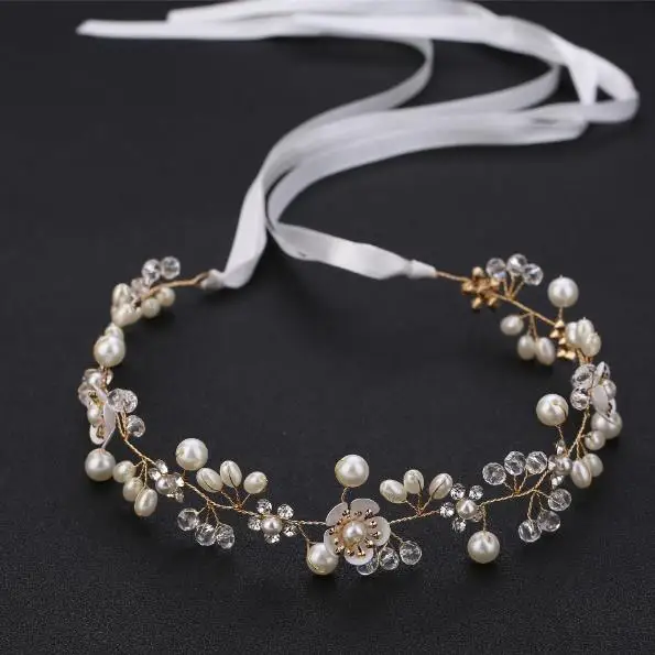 Trend ige handgemachte Perle Braut Stirnband Luxus Hochzeit Haarschmuck Brautjungfer Mädchen Kopfschmuck für Frauen Kopf bedeckung Diademe