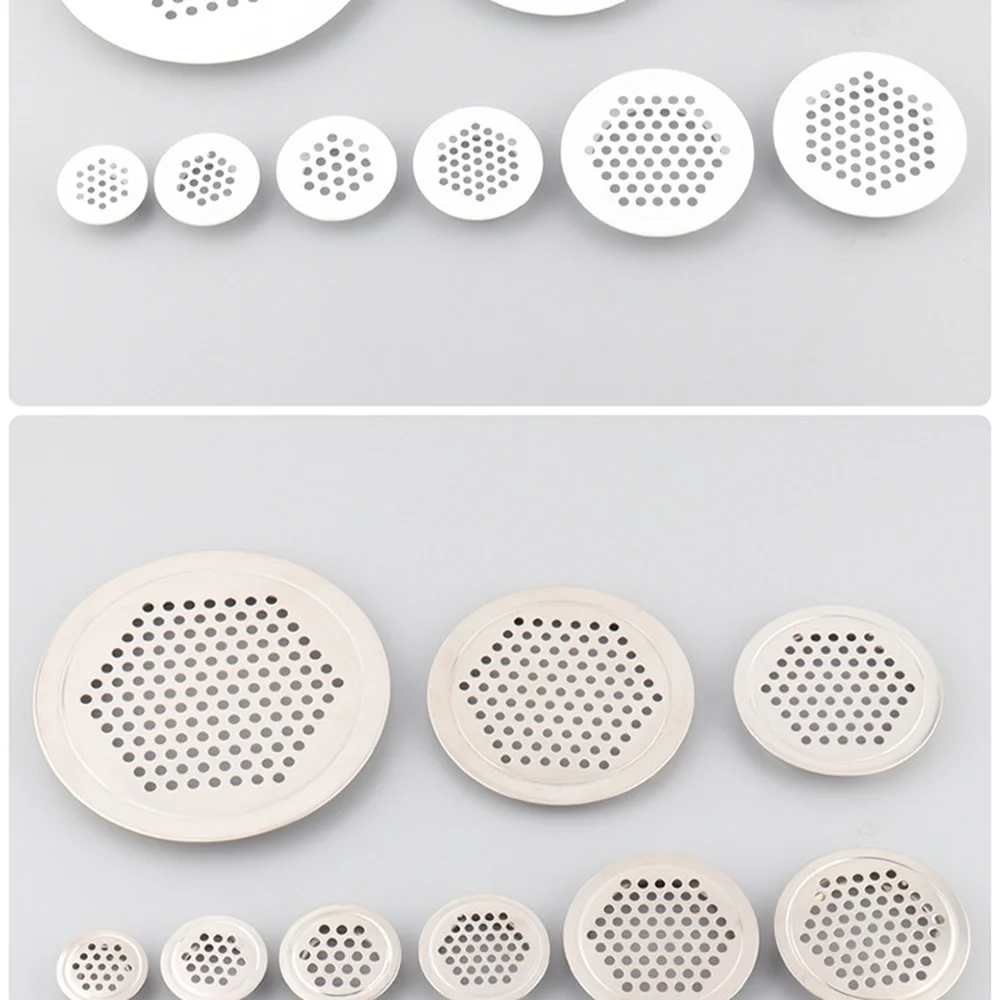 Stainless Steel Round Ventilation Cover Cabinet Air Vent Mesh Shoe Rack Closet Exhaust Grille Decorative Hardware Piece