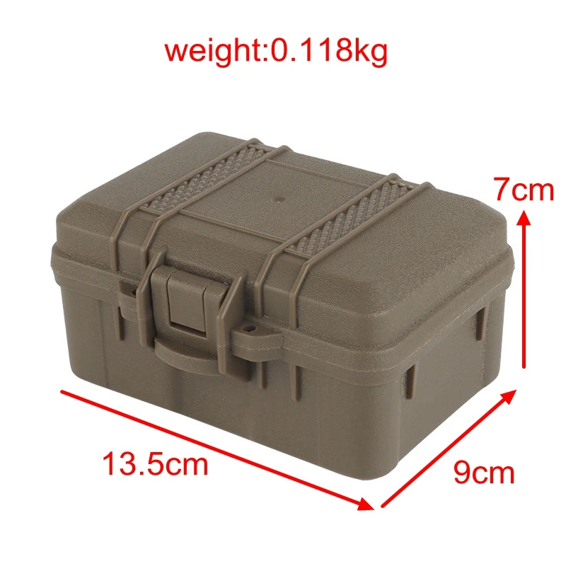 Tactical Critical Gear Case Waterproof Attachable To MOLLE EDC Sealed Hard Case Tool Box Secure Storage Lase Flashlight Case