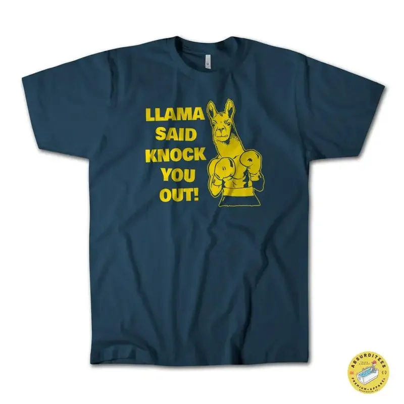 Llama Said Knock You Out T Shirt LL Cool J Song Parody Funny Hip Hop 80's Iconic Premium Cotton Idea