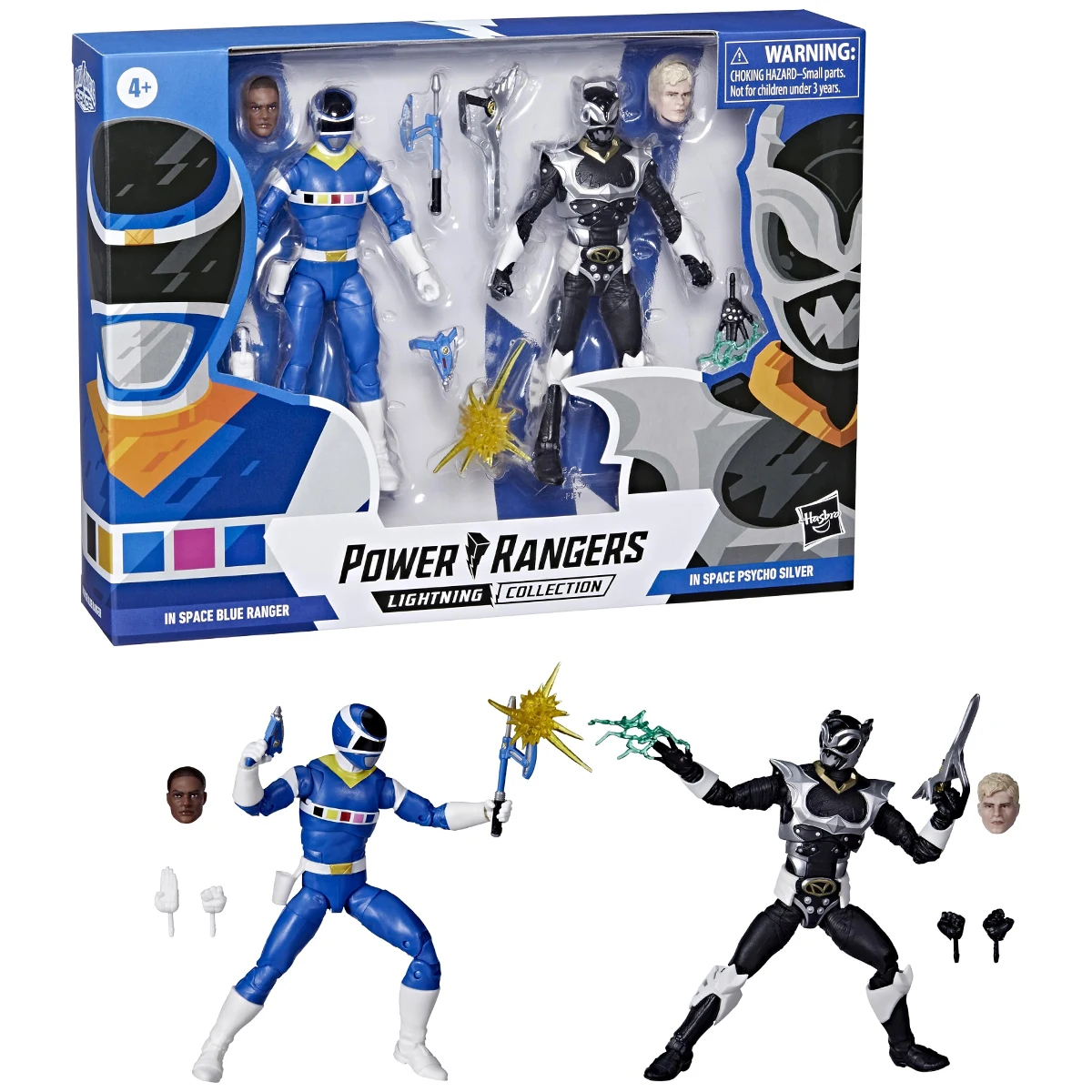

Hasbro Power Rangers Lightning Collection in Space Blue Ranger Vs. Silver Psycho Ranger 2-Pack 6-Inch Action Figure Toys F2047