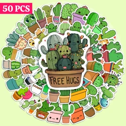 Cartoon Kawaii Cactus Stickers Green Plants Waterproof PVC for DIY Diary Laptop Luggage Skateboard Graffiti Decals Classic Toy